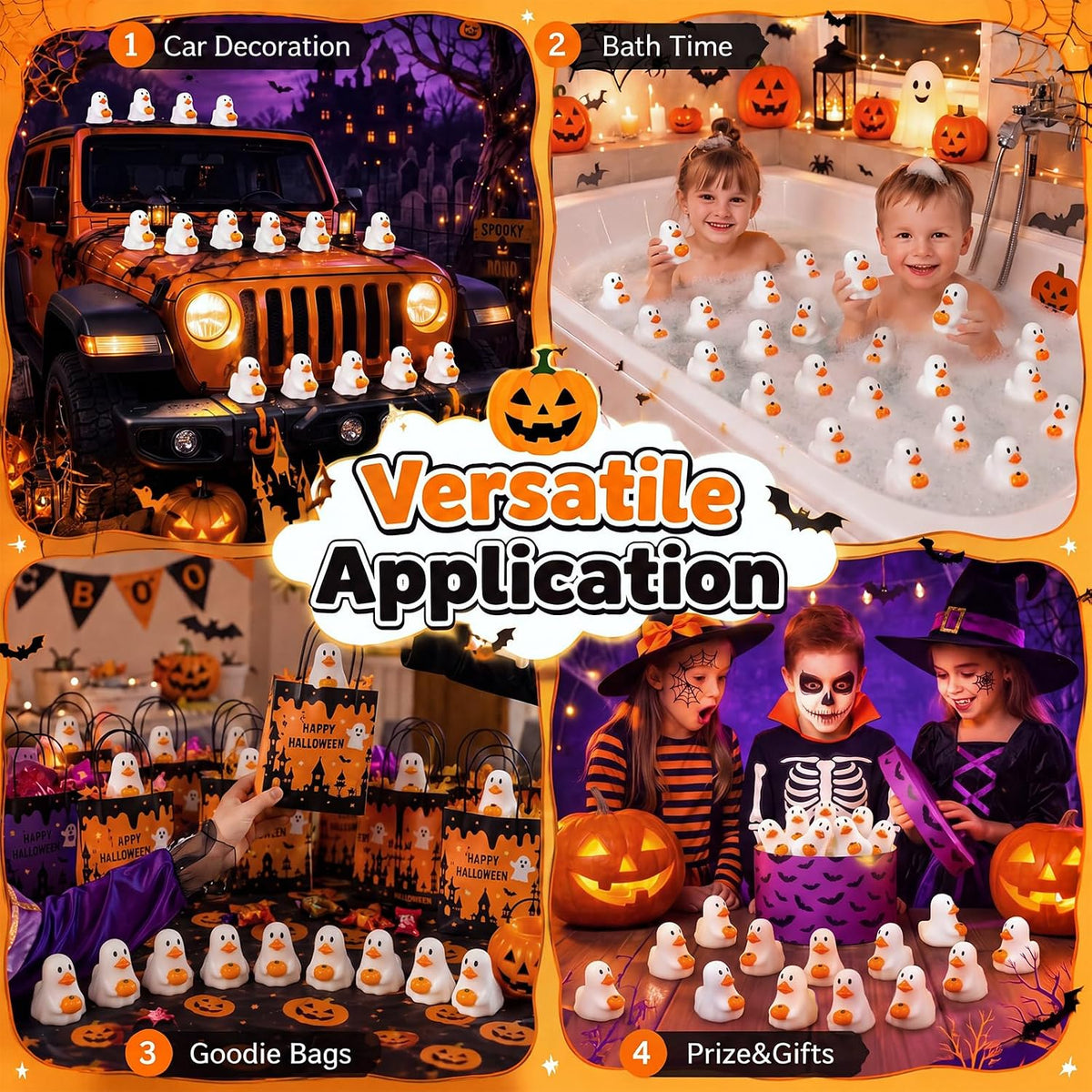 DEEKIN 24 patos de goma de Halloween a granel