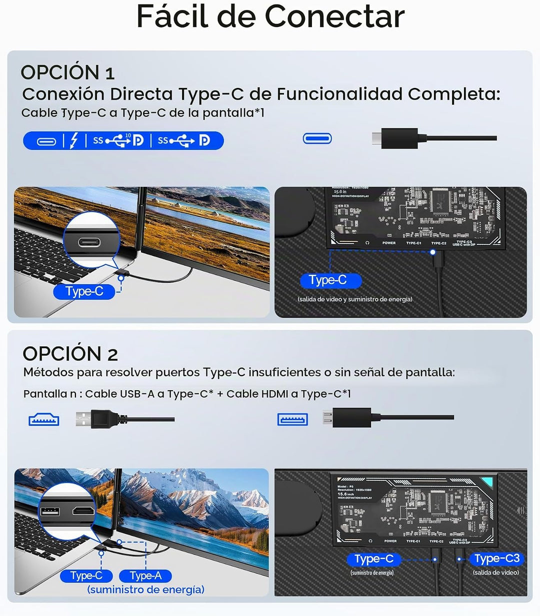 ZUMWALT - Extensor de pantalla para portátil de 15,6 pulgadas, exte...