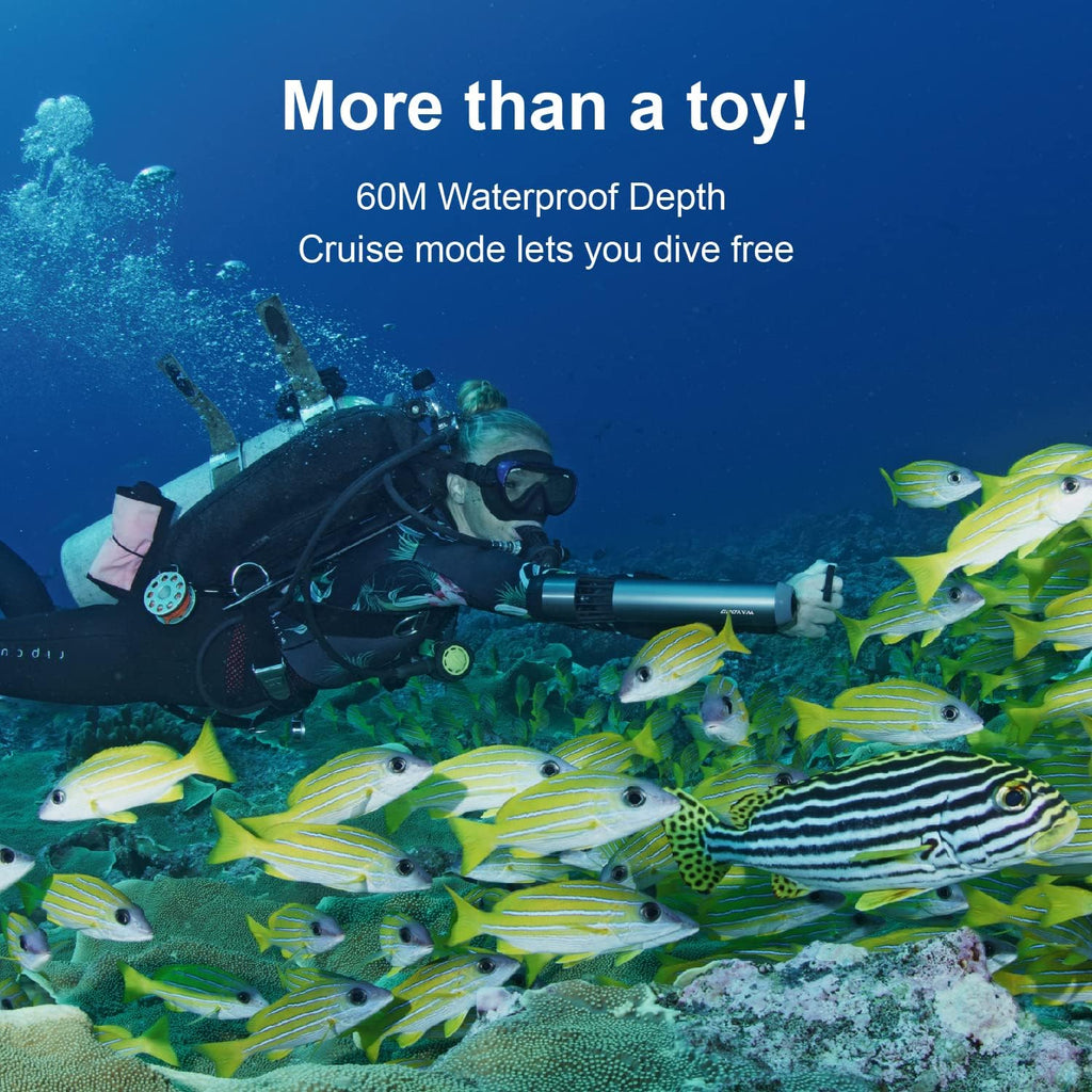 Waydoo Subnado - Patinete subacuático, scooter de mar con control de pulgar para tabla de remo SUP, adecuado para piscina, buceo y esnórquel, scooter acuático compacto y portátil para adultos y niños