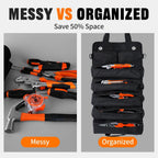 Bolsa plegable portátil para herramientas, bolsa organizadora de herramientas resistente con 5 compartimentos y 2 bolsas desmontables para almacenamiento de herramientas, bolsa enrollable impermeable para papá, hombres, electricista, mecánico, regalos