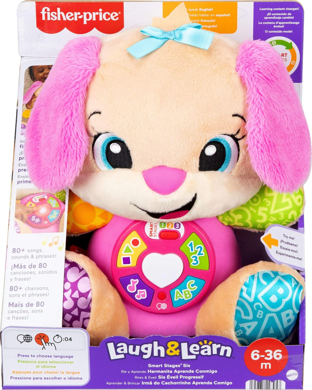 Fisher-Price Ríe y aprende Smart Stages Sis, Multiidioma