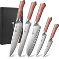 YOTSUBA Juego de 5 cuchillos de cocina japoneses con mango ergonómico de