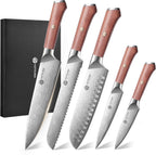 YOTSUBA Juego de 5 cuchillos de cocina japoneses con mango ergonómico de