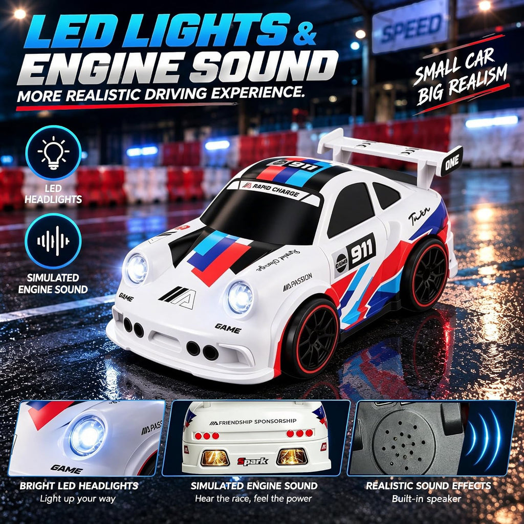 Coche de deriva RC con efecto chispa, coche de acrobacias con