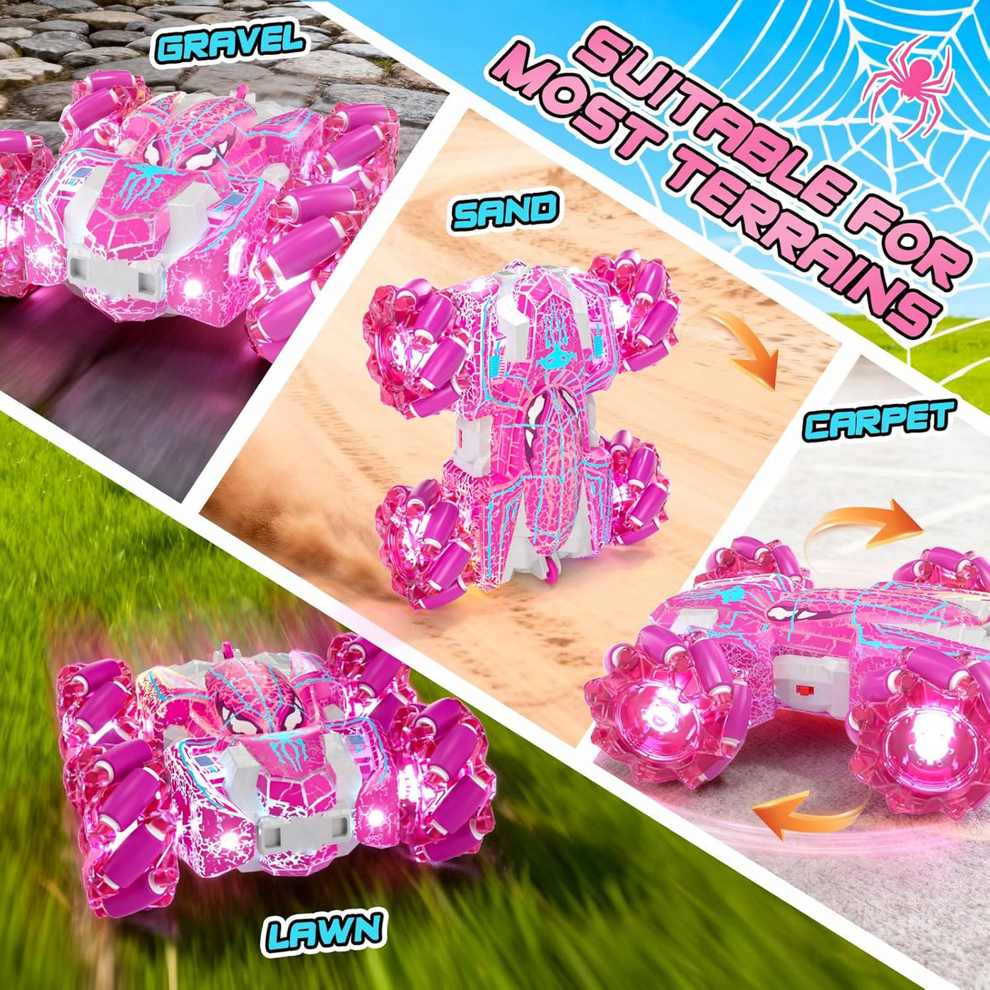 SOGAWEBB Juguetes de araña para niñas 4 5 6 7 8 9 10 11 12, coche d...