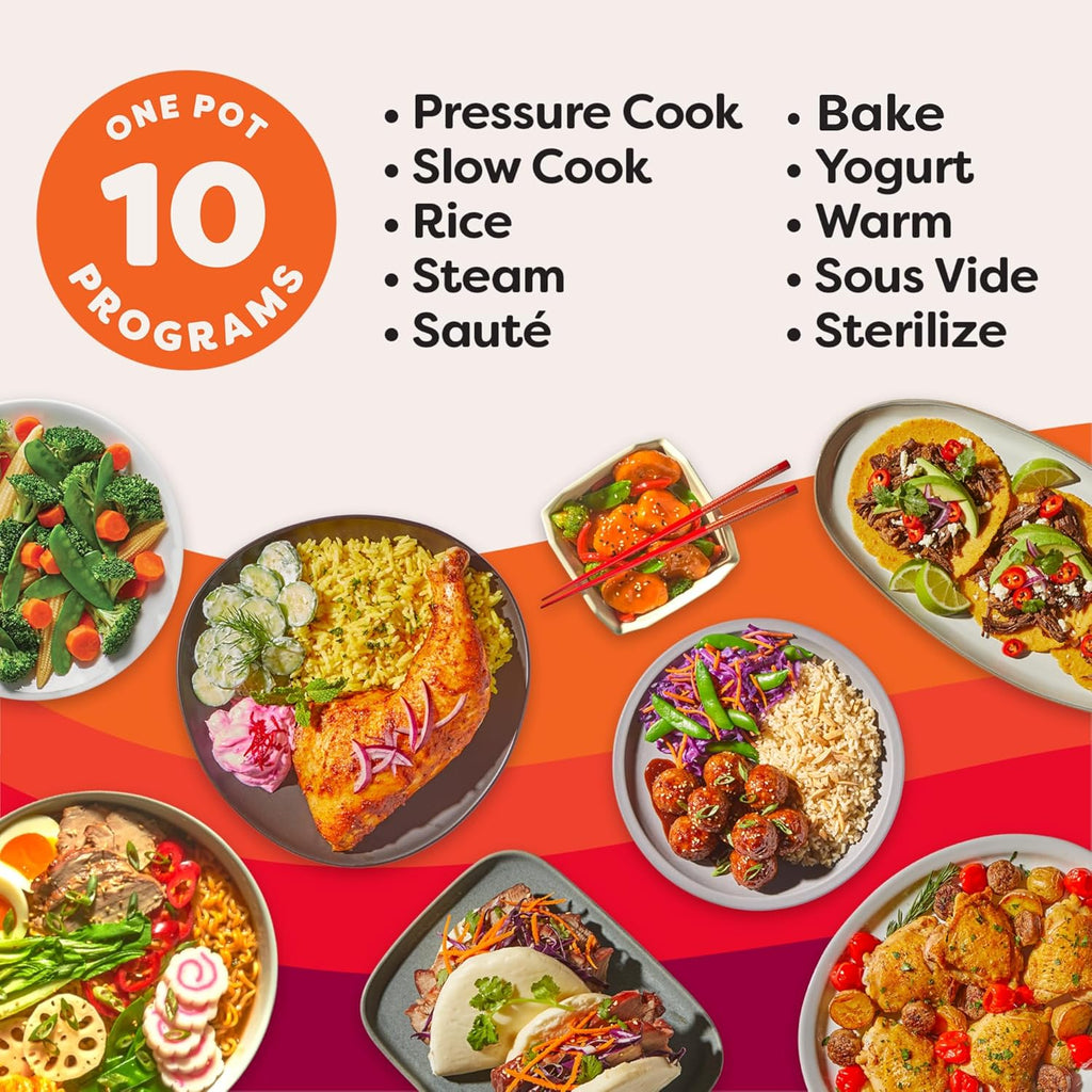 Instant Pot Pro olla eléctrica a presión 10 en 1, olla de cocción lenta, para cocinar arroz y cereales, para saltear alimentos, vaporera, cocción al vacío, esterilizador, máquina para hacer yogur y