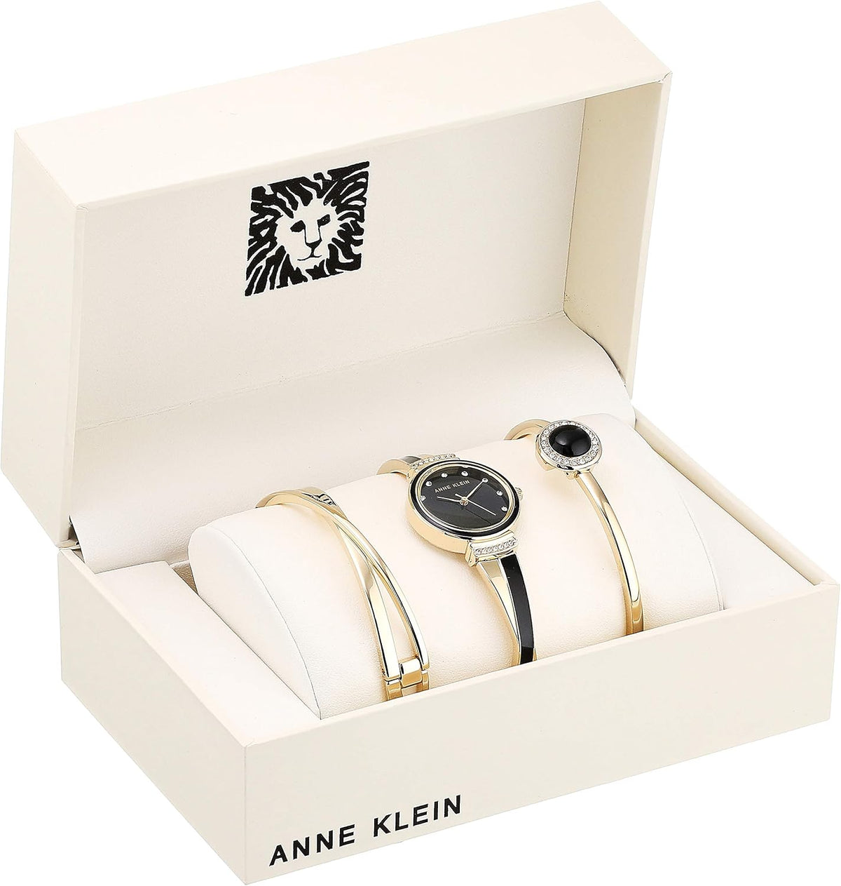 Anne Klein - Juego de reloj y pulsera de mujer con detalles de cristal de primera calidad