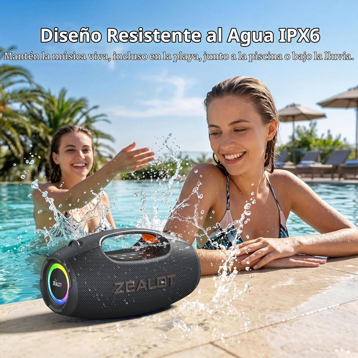 ZEALOT Altavoz Bluetooth, 90W pico al aire libre altavoces portátiles