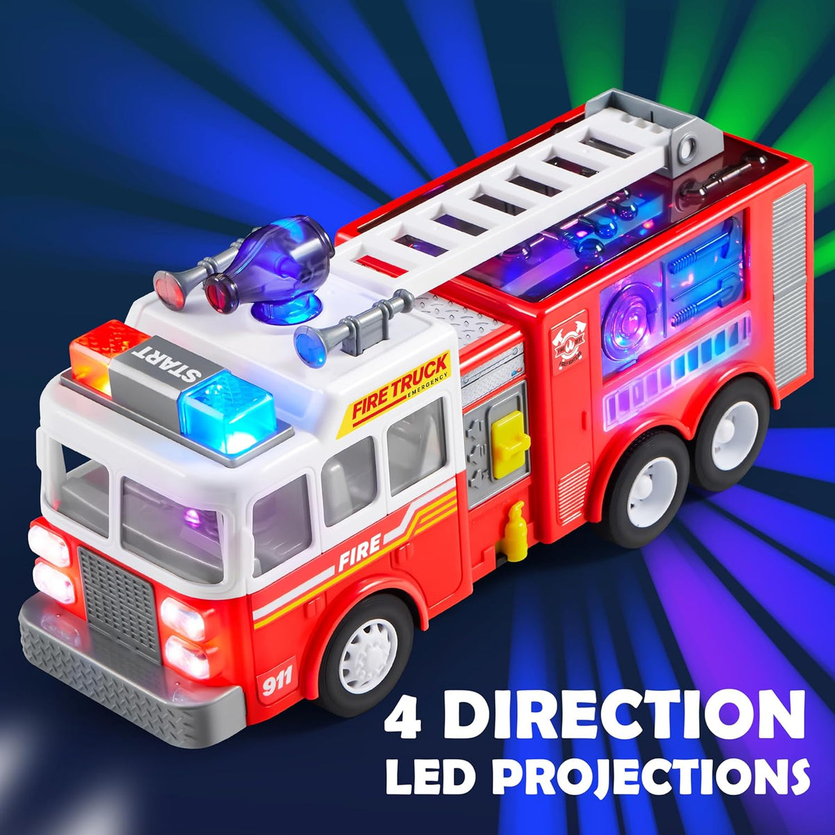 JOYIN Camión de bomberos LED de juguete para niños