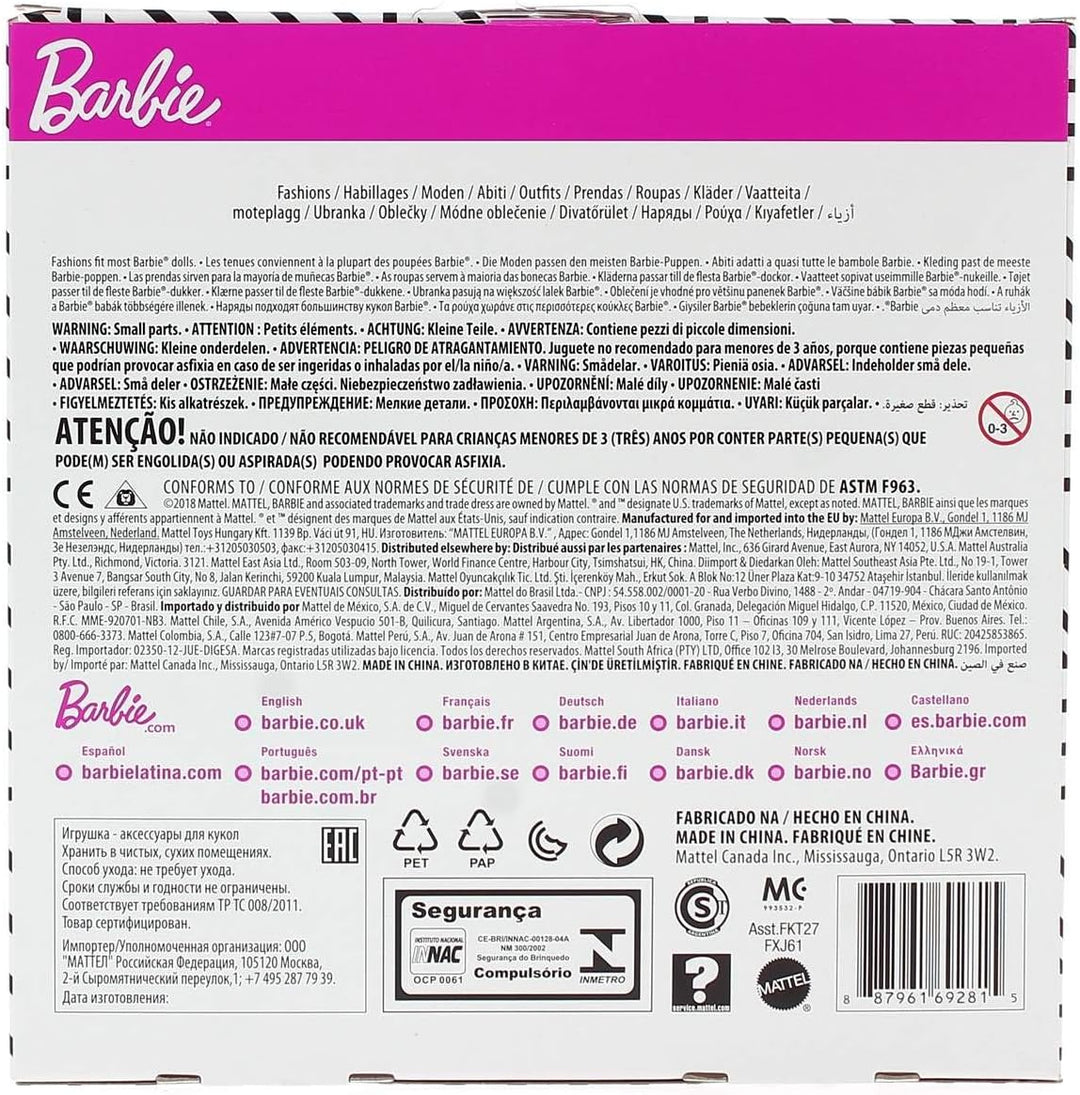 Barbie Ropa: 2 trajes de muñeca incluyen un vestido, top y pantalon...