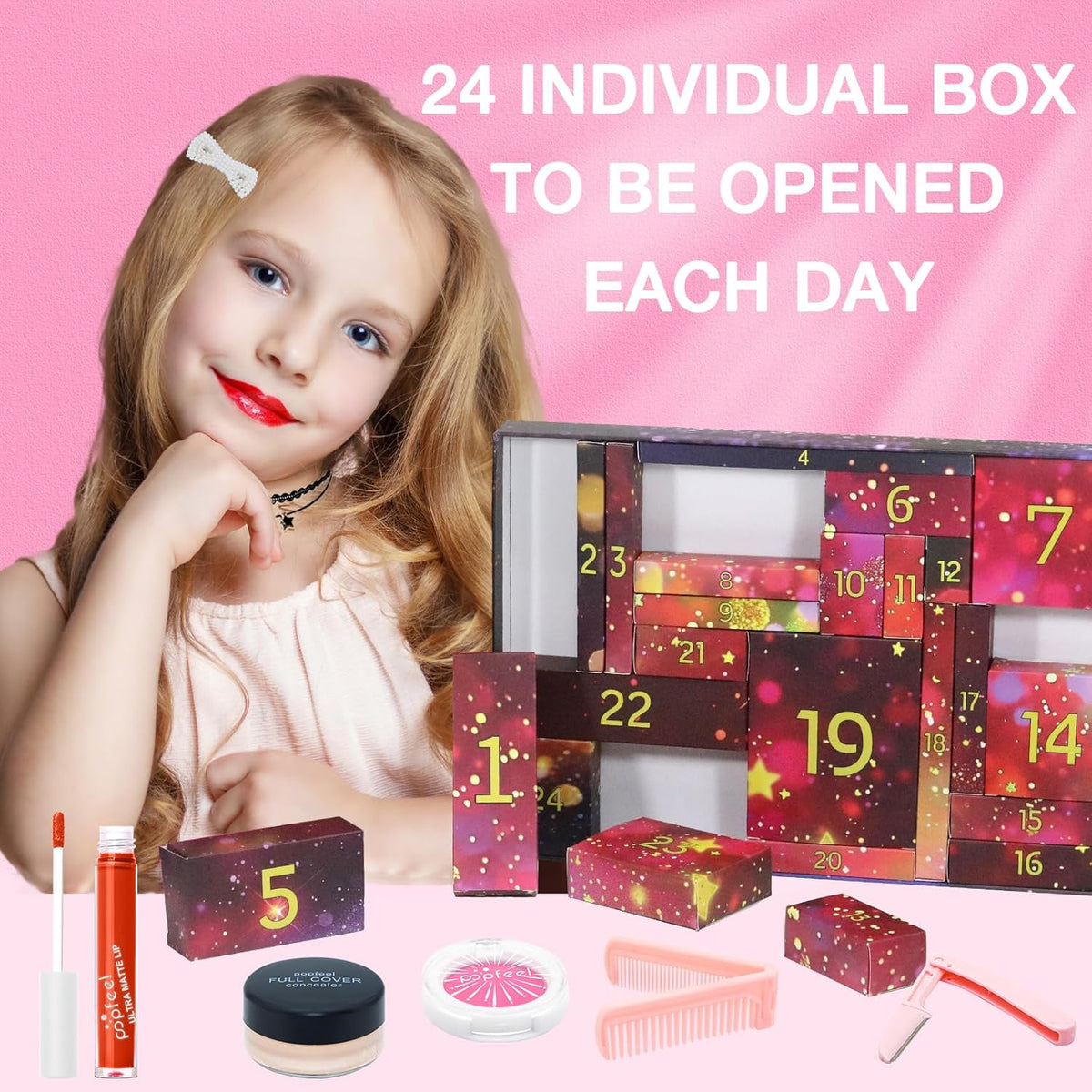 Calendario de Adviento de maquillaje 2025 para adolescentes y niñas...