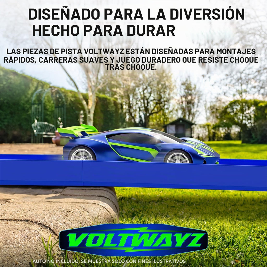 Vía recta y curvada compatible con Hot Wheels – Expansión de pista de rodadura a escala 1:64 de 24 piezas (20 pies en total) – rectas, curvas y conectores de alto margen