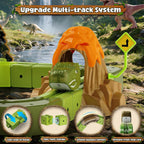 Juego de tren eléctrico de dinosaurio para niños, 90 piezas de