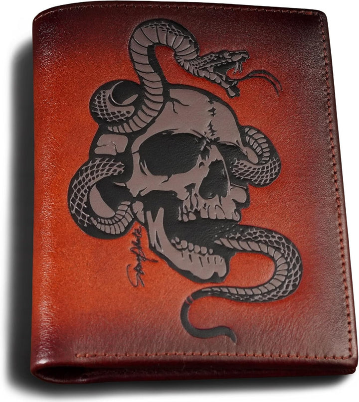 skneephate Billeteras geniales para hombres dobles, cartera vertica...