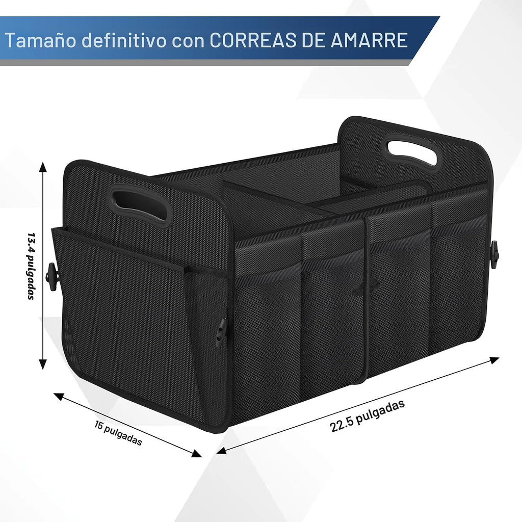 Organizador de maletero Femuar, organizador de almacenamiento con capacidad grande de 72L, impermeable, plegable y con 11 bolsillos, organizador de maletero para SUV/Jeep/Sedán, tamaño grande, negro