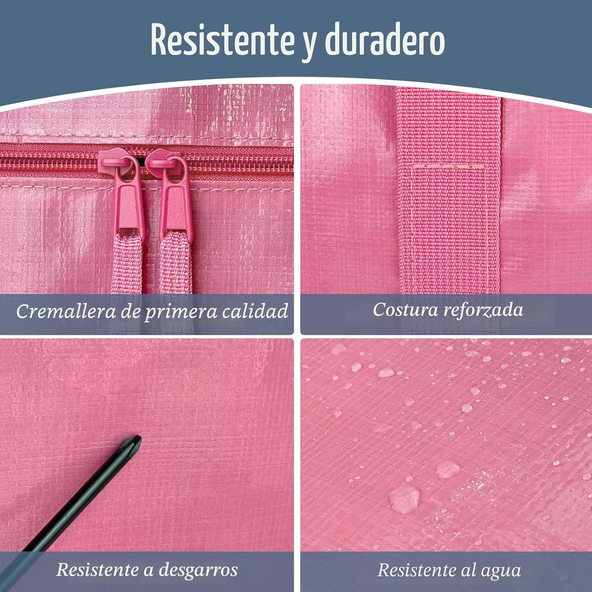 Paquete de 6 bolsas de mudanza grandes extra resistentes con cremallera fuerte y asas cómodas, bolsas de almacenamiento de ropa resistentes y duraderas, contenedores tipo tote, cajas de embalaje para