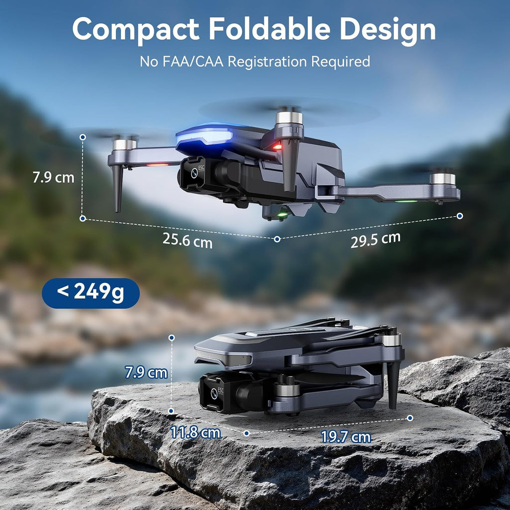 Wipkviey Dron con cámara para adultos, cuadricóptero RC FPV 1080P para principiantes – Juguetes para niños regalos con retención de altitud, selfie de gestos, vuelo Waypoint Fly, 3D Flip, 2 baterías