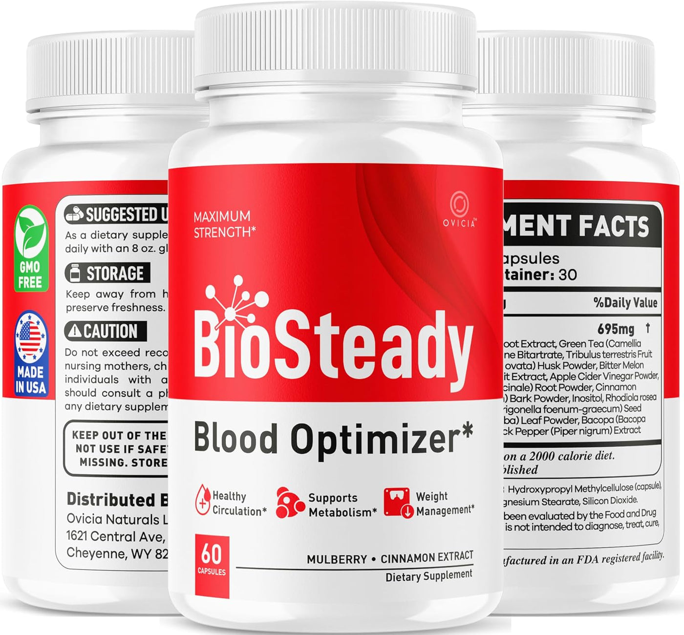 Biosteady - Cápsulas de fórmula avanzada Biosteady (paquete de 2),...