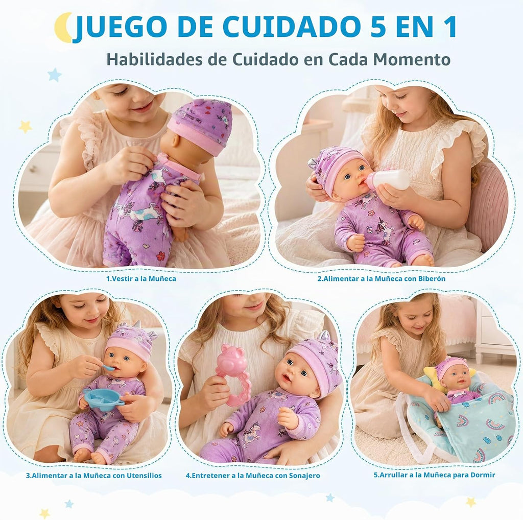 Lehoo Castle Juego de muñecas de bebé, muñeca de bebé de 12 pulgadas con