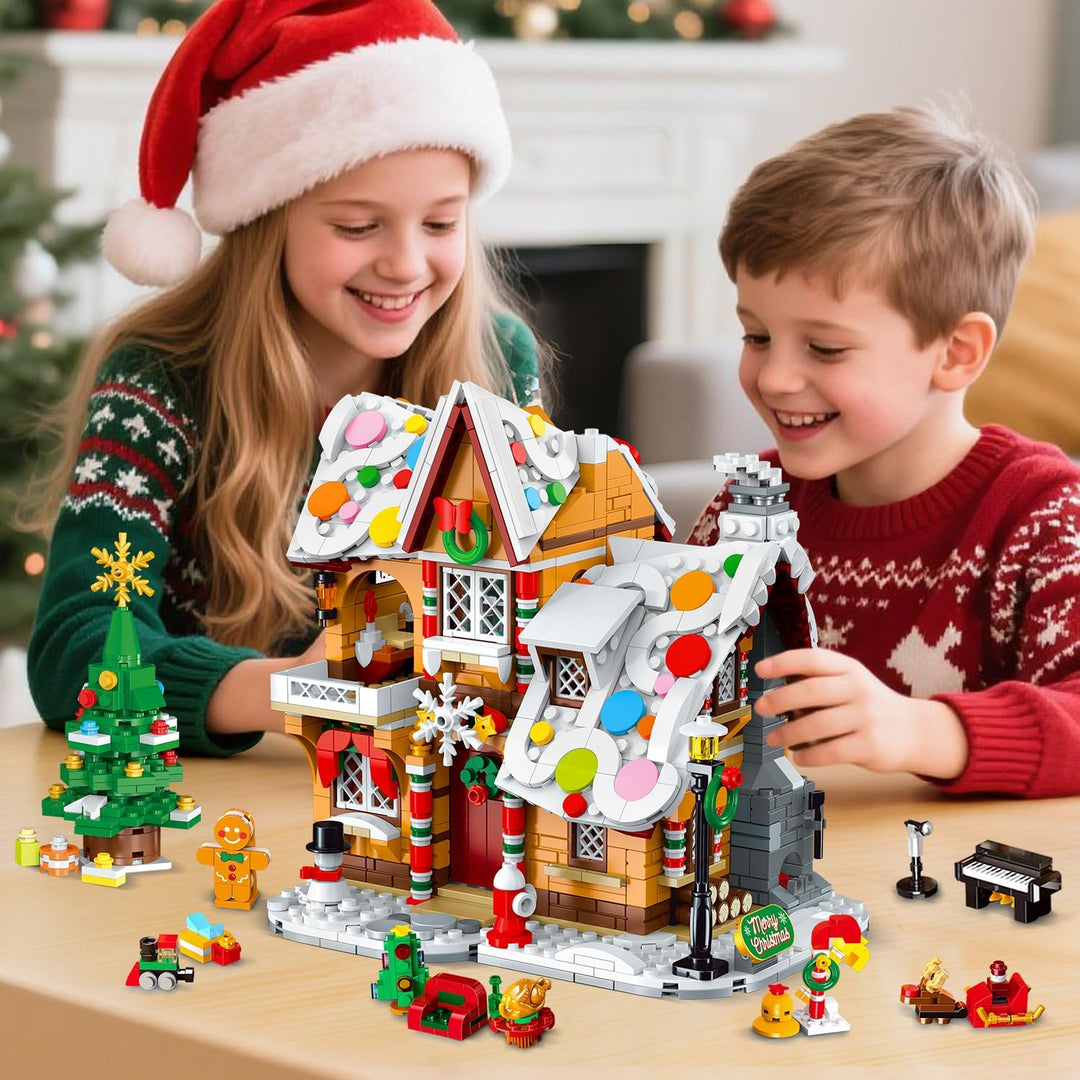 Juego de construcción de casa de jengibre de Navidad de 3