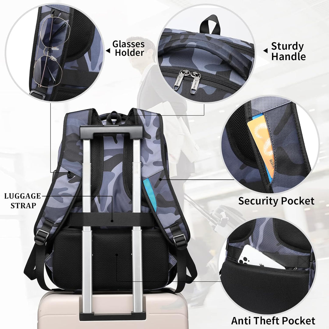 DUSLANG Mochila para portátil para viajes, resistente al agua, moch...