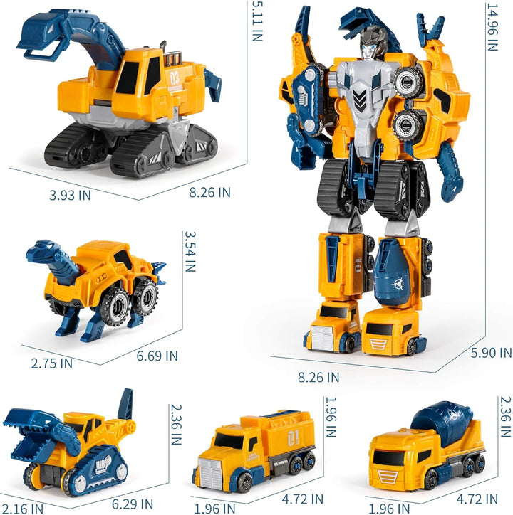 MIEBELY Juego de vehículos de construcción de robot para