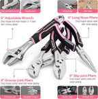 WORKPRO Juego de herramientas rosa de 277 piezas, kit de herramientas de