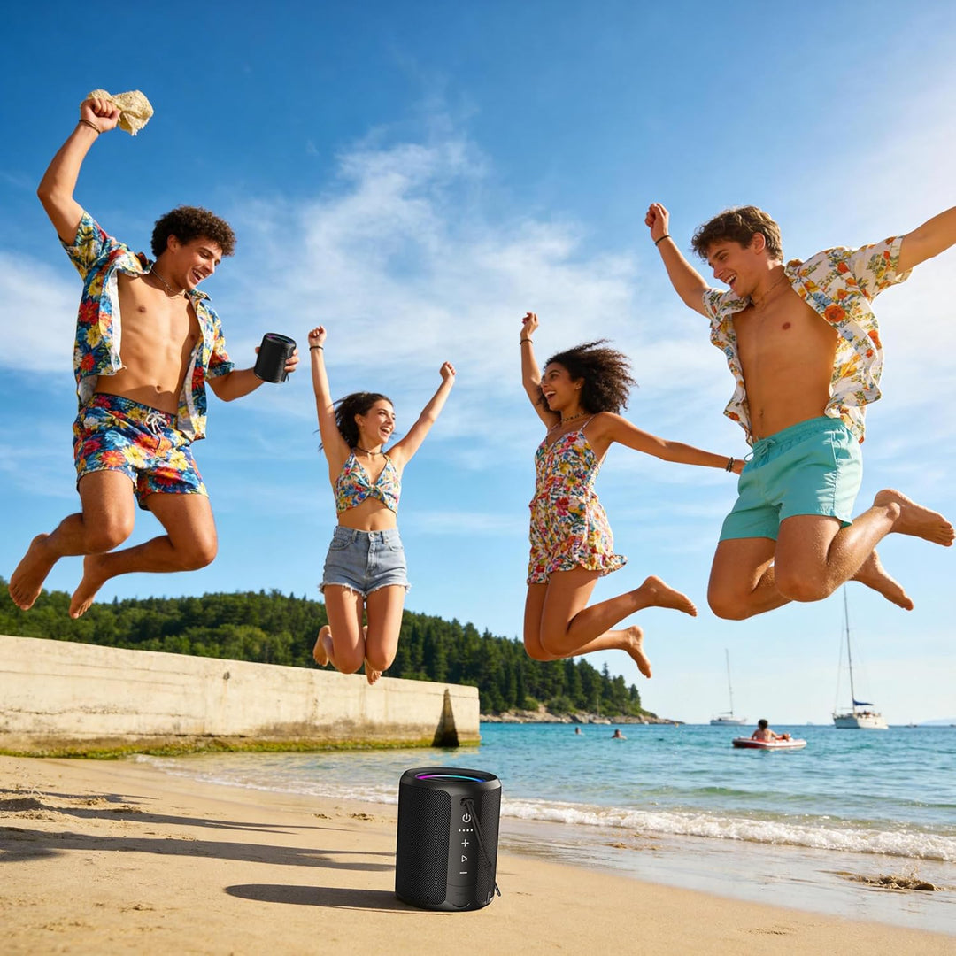 DUDGSIS Altavoz Bluetooth portátil, IPX7 impermeable altavoz inalám...