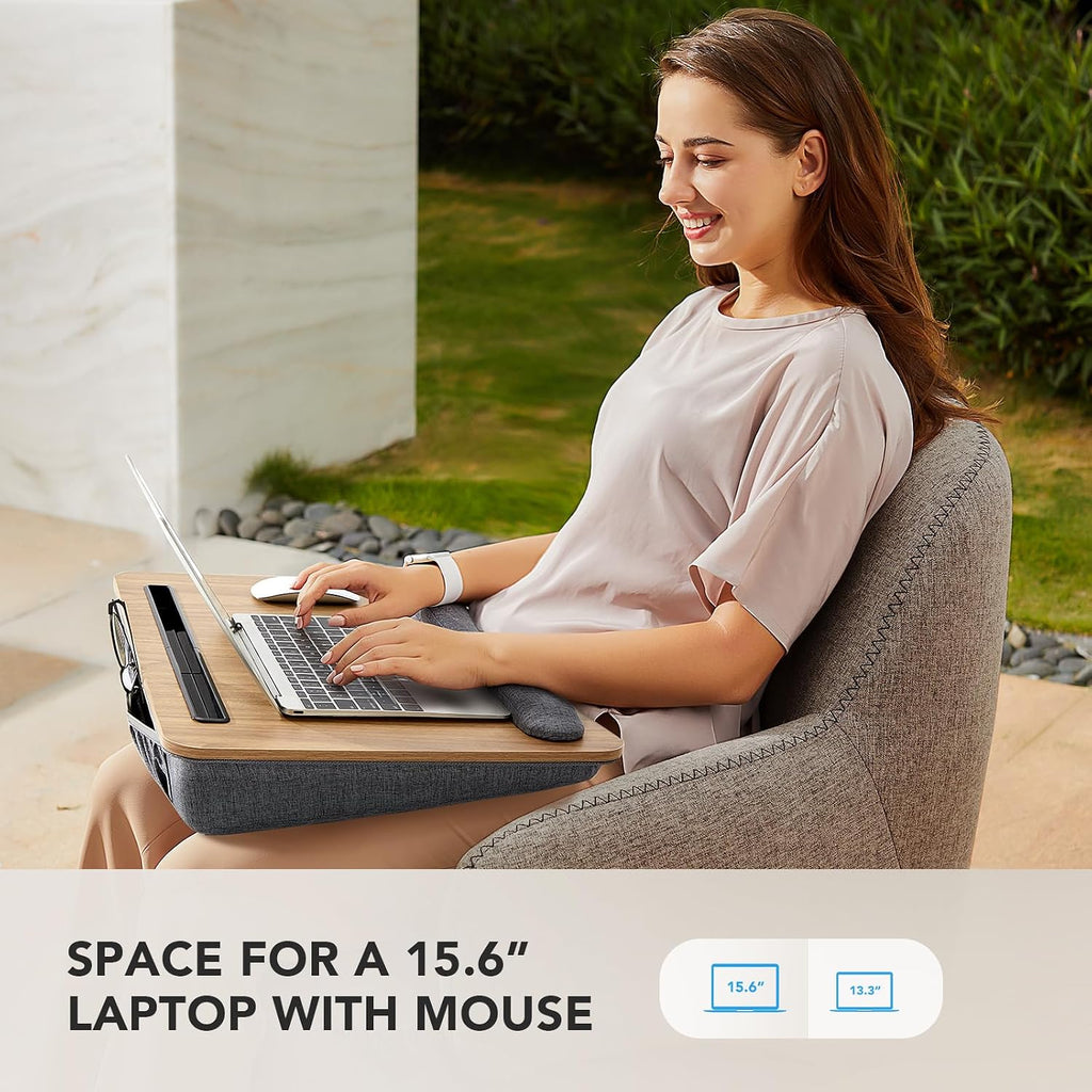 HUANUO Escritorio de regazo para laptop con cojín, apto para portátiles de