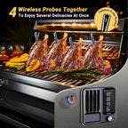 Wireless Meat Thermometer con 4 Probes, INKBIRD WiFi Meat Thermometer Digital Wireless para Rotisserie Grill Oven,Unlimited Range Dishwasher Waterproof Bluetooth Thermometer para iOS & Android