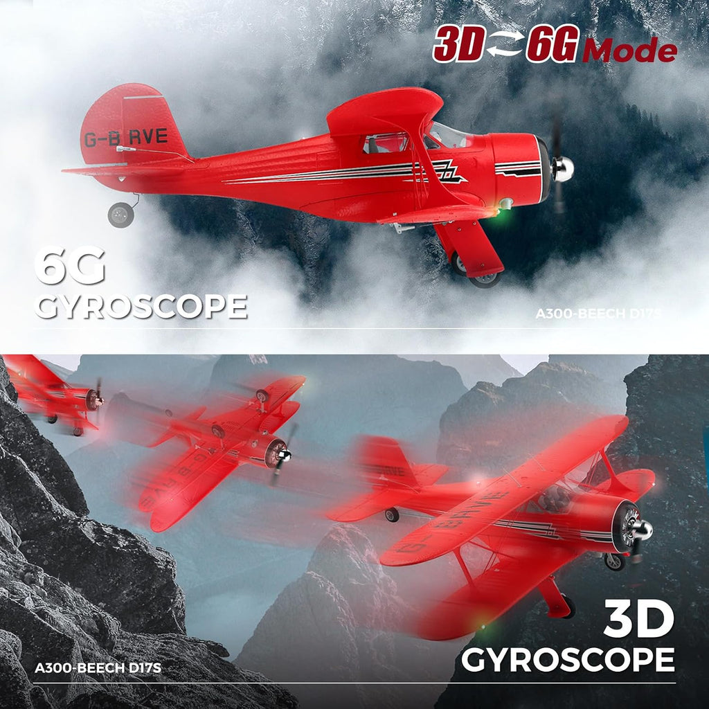CKYSCHN WLtoys A300 4CH RC Plane sin escobillas y giroscopio de 6 ejes para