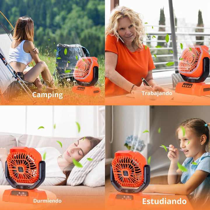 AVV Ventilador Recargable Portátil para Camping de Alta Velocidad d...