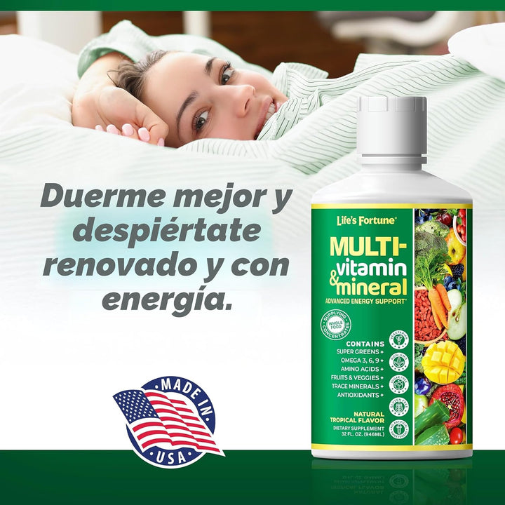 Life's Fortune Multivitamínico líquido para adultos, hombres y...