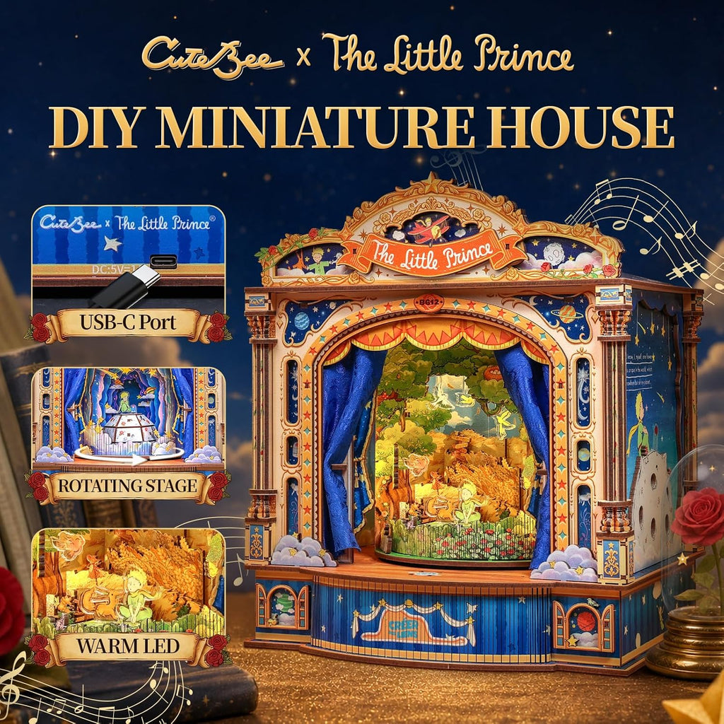 CUTEBEE Teatro musical de rompecabezas de madera 3D para adultos