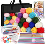 Kit de ganchillo Aeelike para adultos principiantes, juego completo de ganchillo, color negro