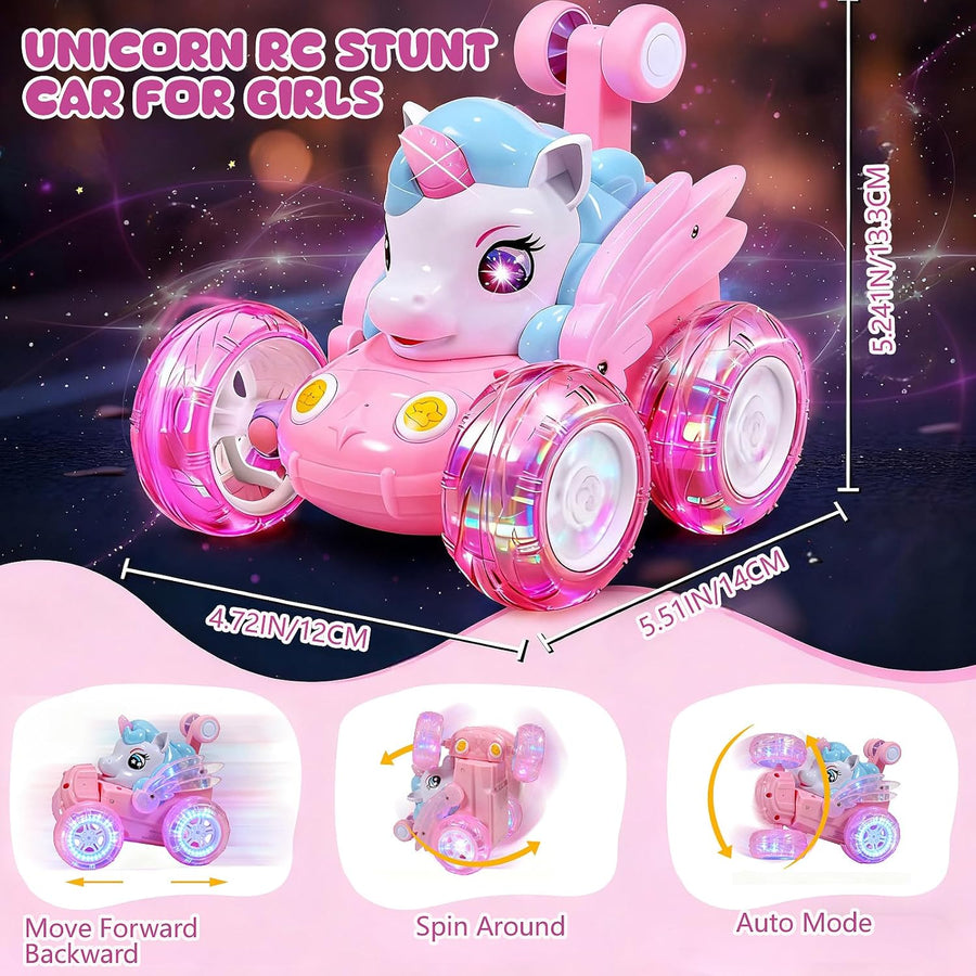 Logth Juguetes de Unicornio Coche RC para Niñas 4-6 Rosa Lindo Vehí...