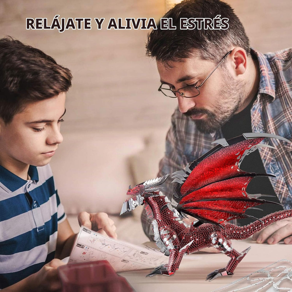 Piececool 3D Metal Model Kits - Dragon King negro, rompecabezas 3D DIY para adultos, rompecabezas de ingenio para adolescentes, gran regalo de cumpleaños y Año Nuevo, 107 piezas