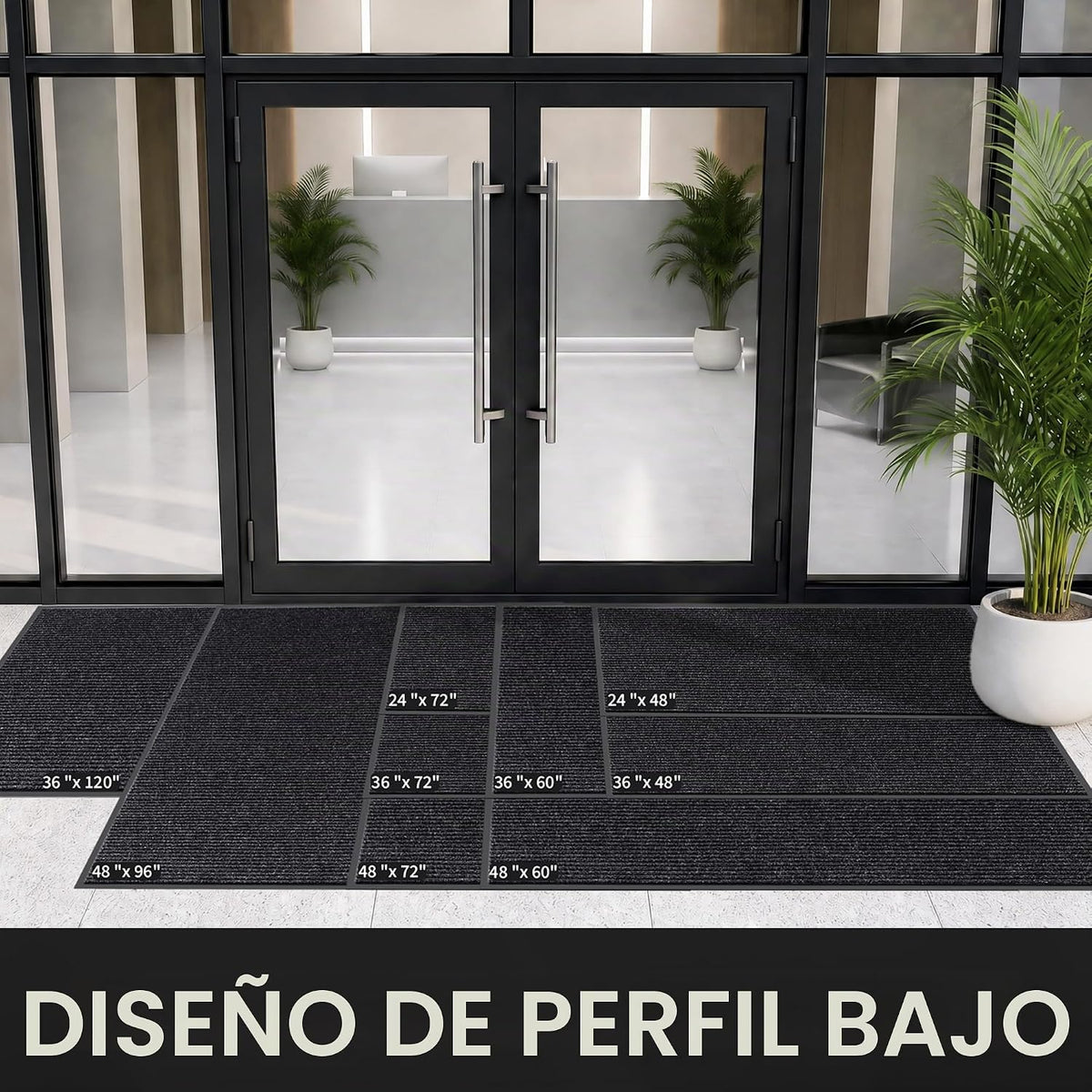 Tapete para puerta delantera, resistente e impermeable, tapete