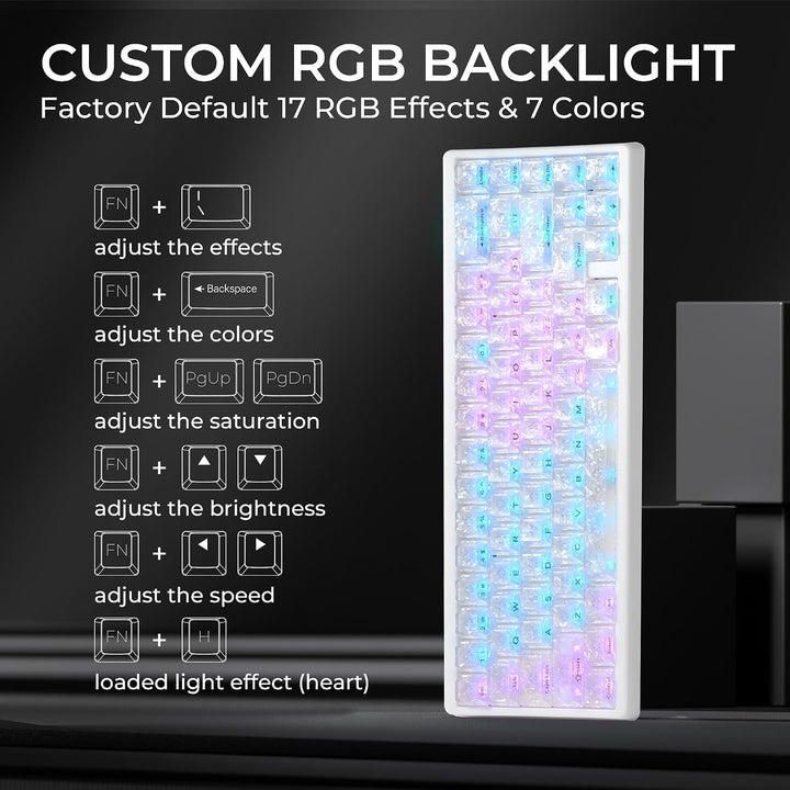 HITIME x XVX M67 JadeStone Teclado mecánico inalámbrico 60% para ju...
