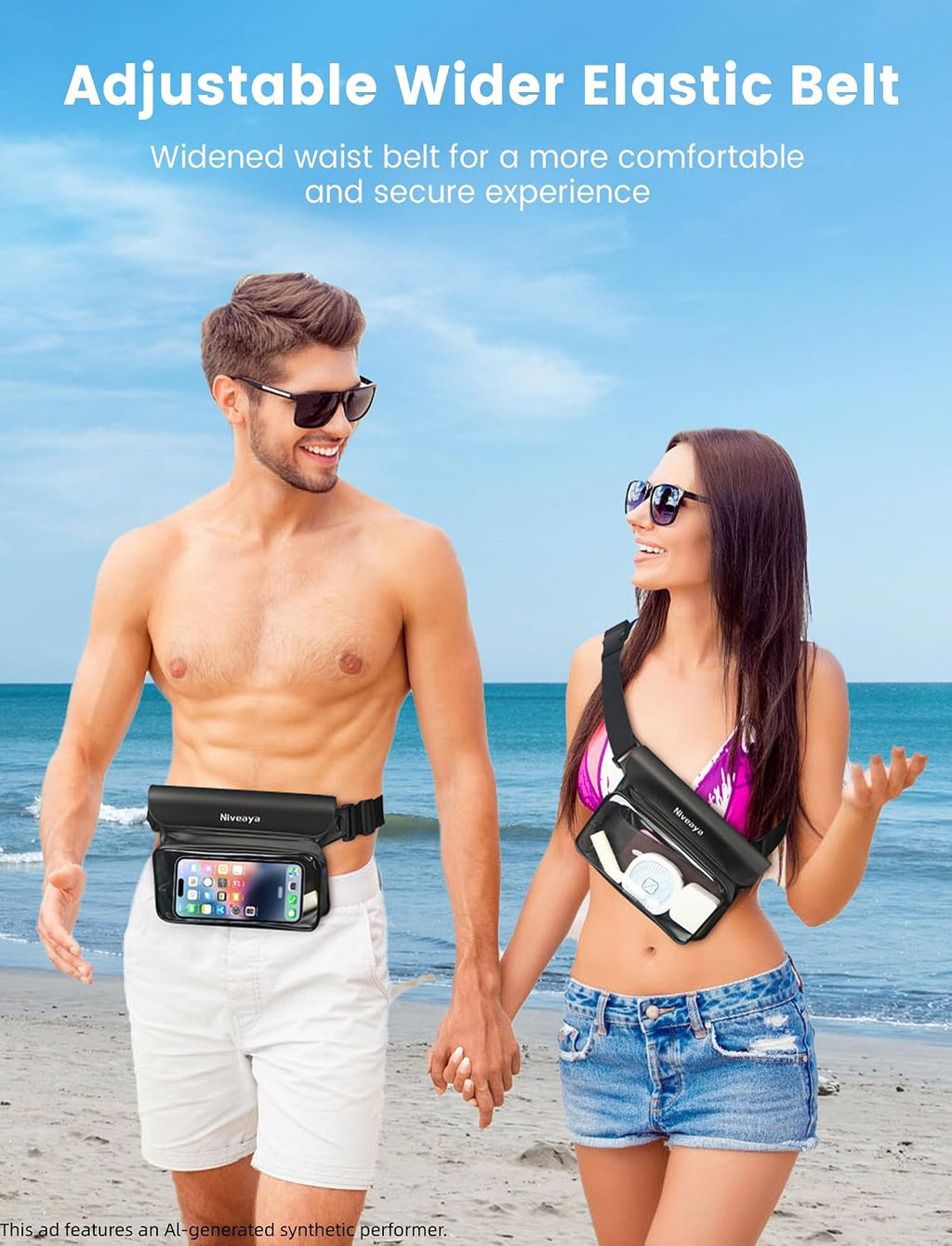 Riñonera impermeable flotante IPX8 para teléfono, pasaporte y