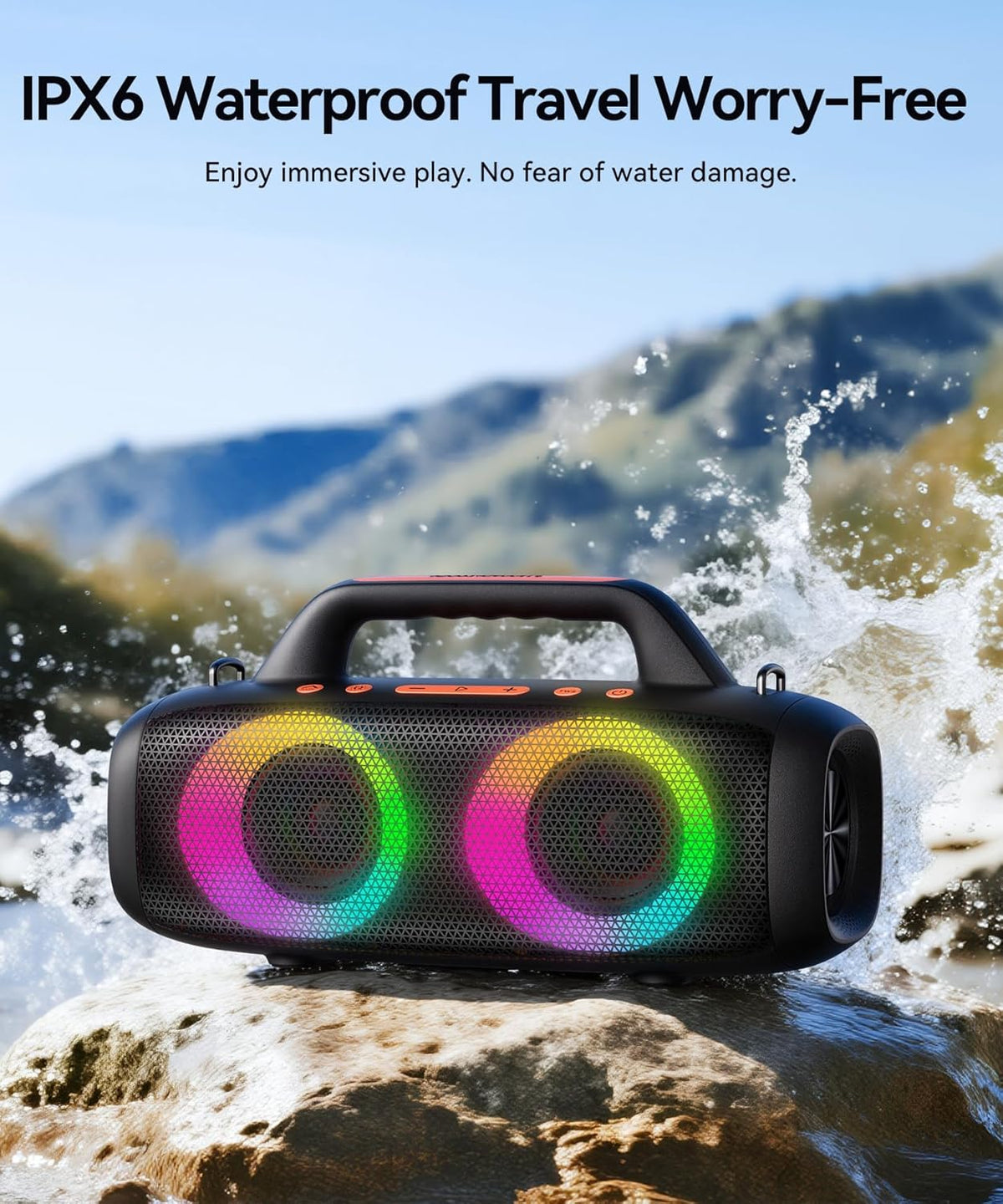 BassBloom Roar 1 altavoz Bluetooth portátil, sonido potente de 60 W...
