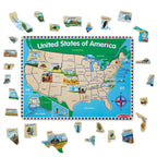 melissa & doug USA mapa rompecabezas de madera, Versión estándar, Multicolor