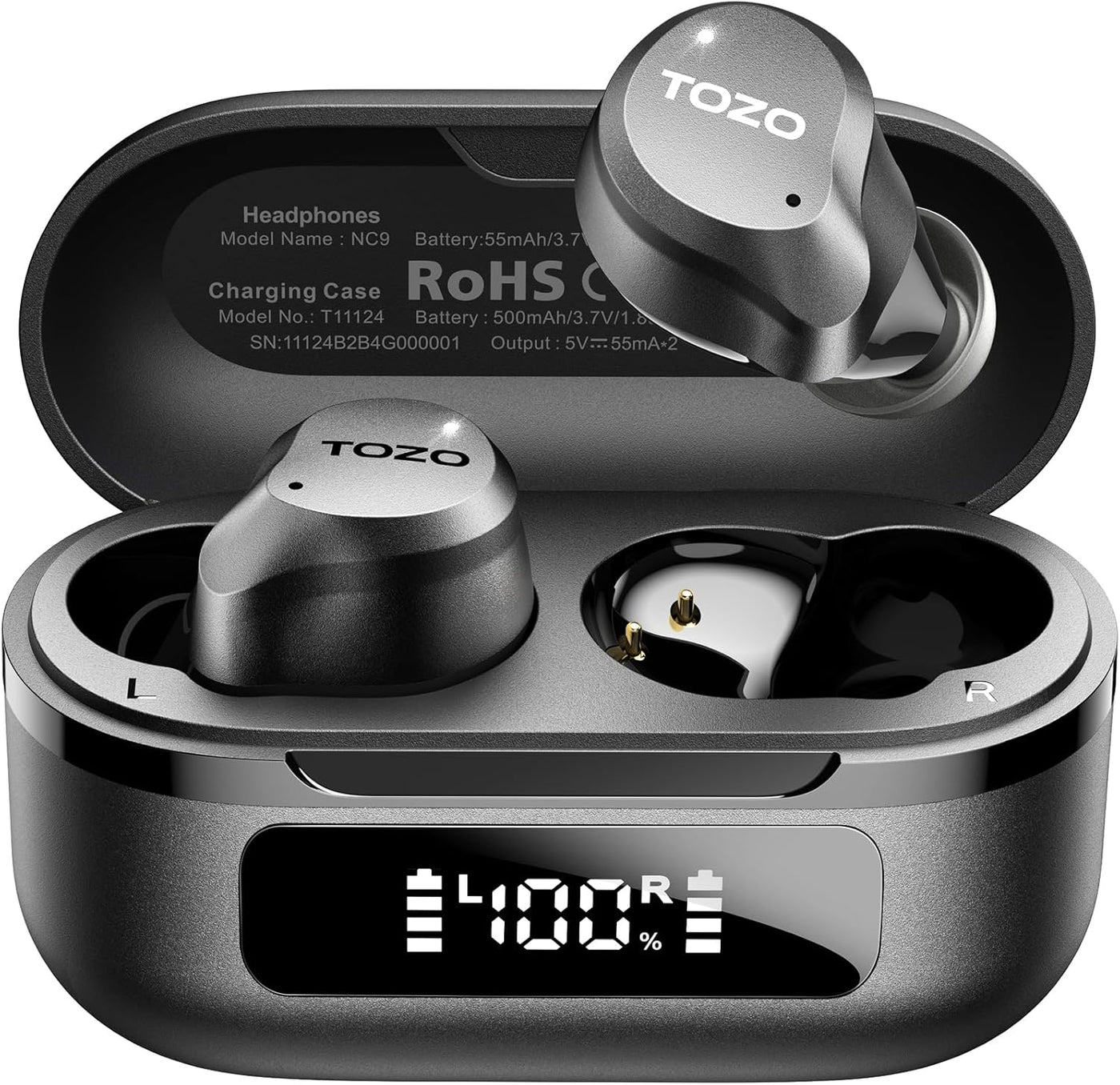 TOZO NC9 Auriculares inalámbricos híbridos con cancelación activa d...