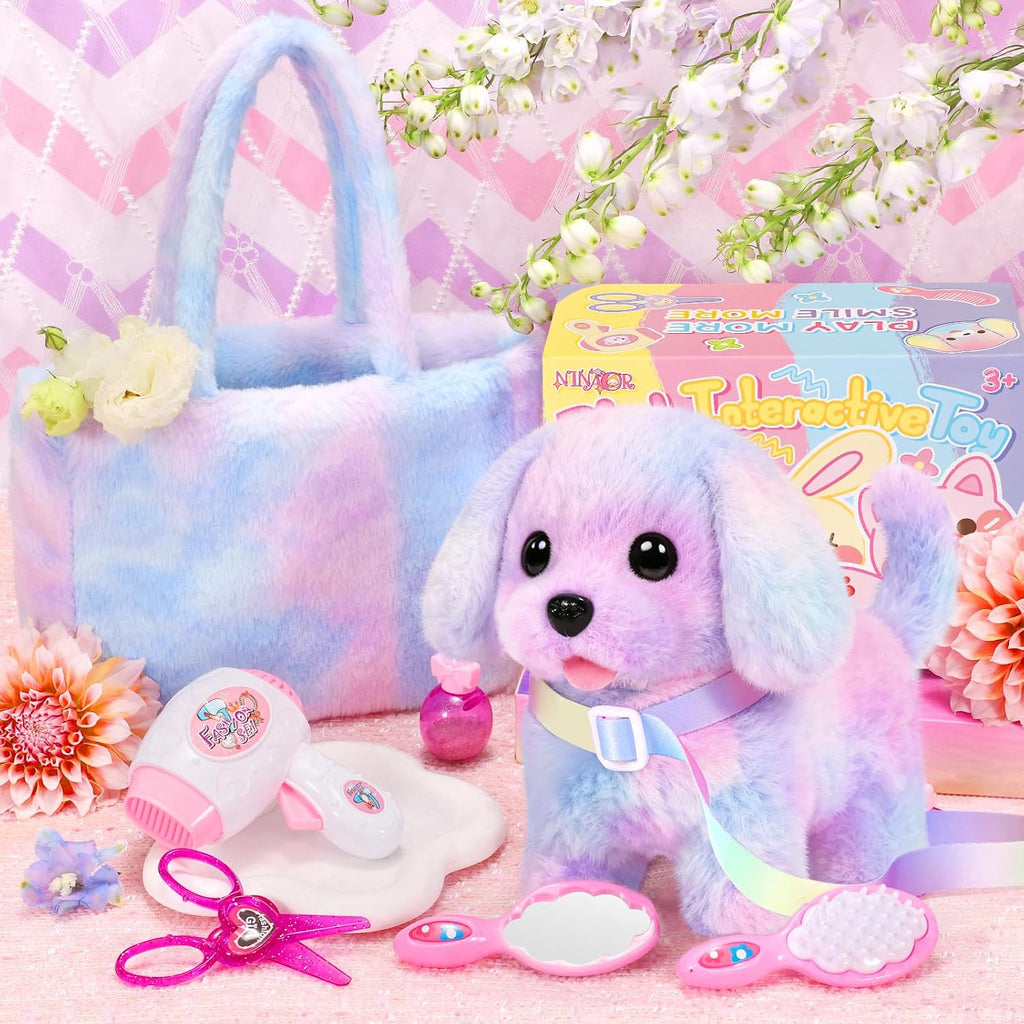 Juguetes de peluche para cachorros para niños con bolsa de mano