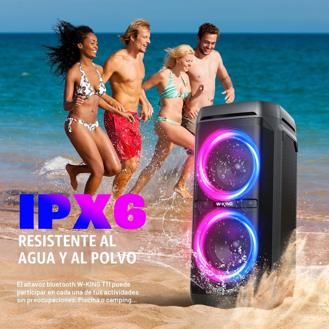 W-KING Altavoz Bluetooth portátil de 240 W, caja de auge fuerte con...