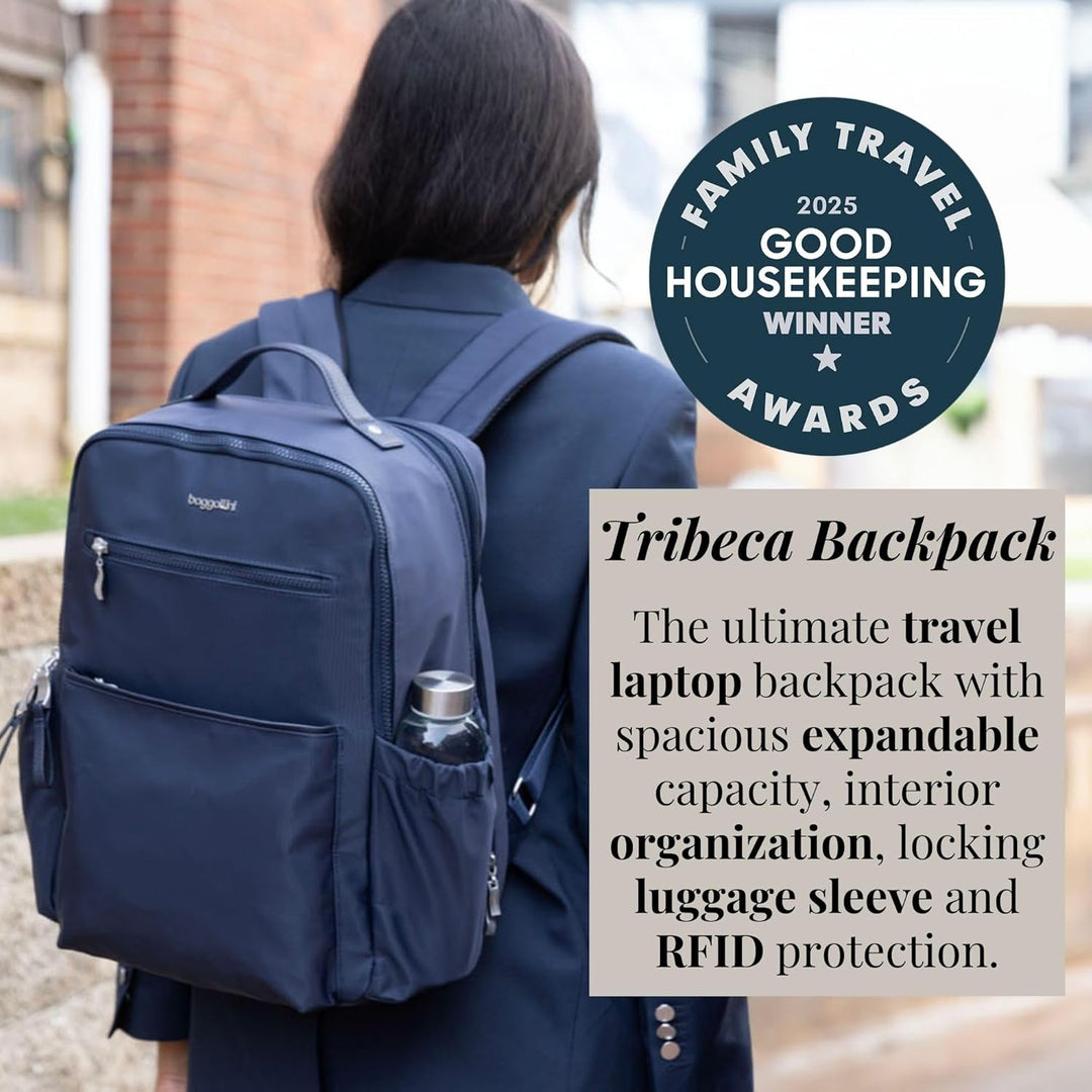 Baggallini Tribeca - Mochila expandible para laptop para mujer, 15...