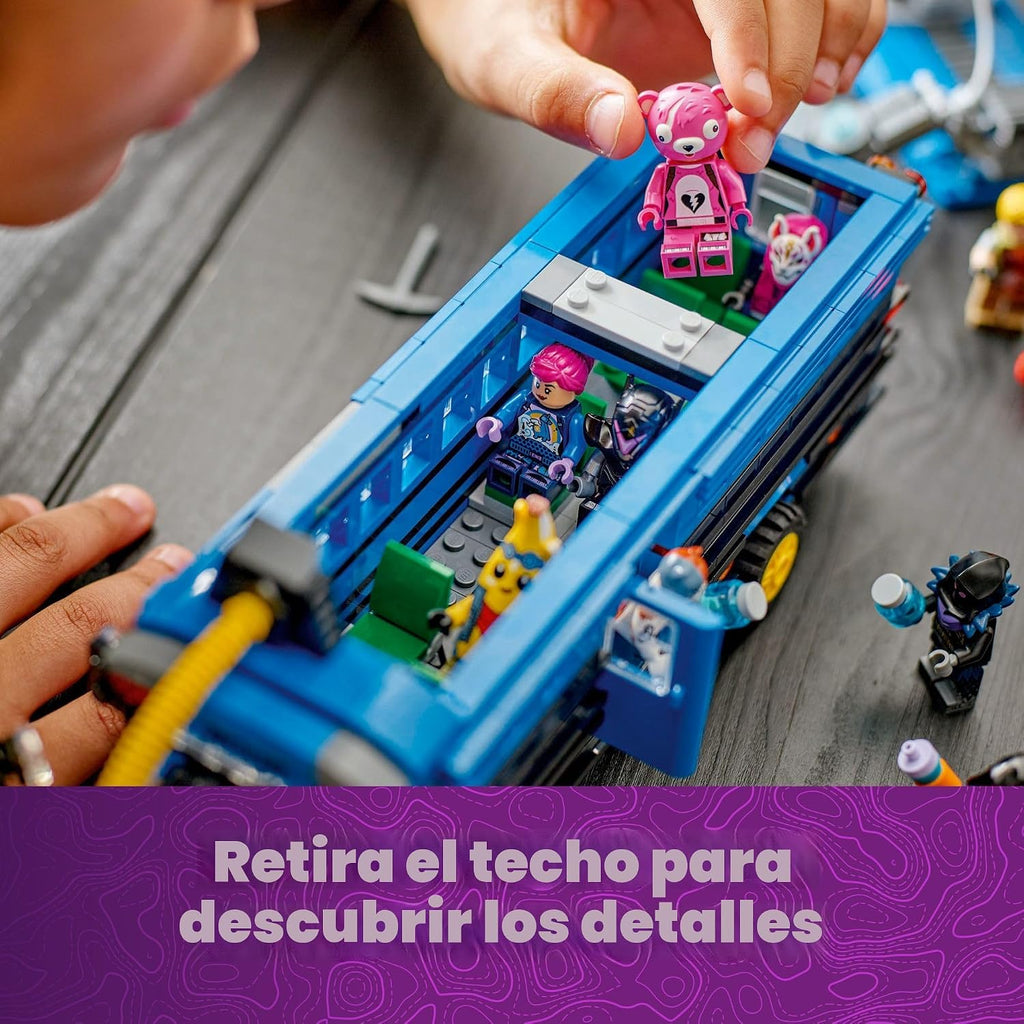 LEGO Fortnite - Juguete de construcción de autobús de batalla – Juguete coleccionable de Fortnite para niños y niñas, a partir de 10 años – Juego de simulación con 9 minifiguras de videojuegos – Regalo para cumpleaños – 77073