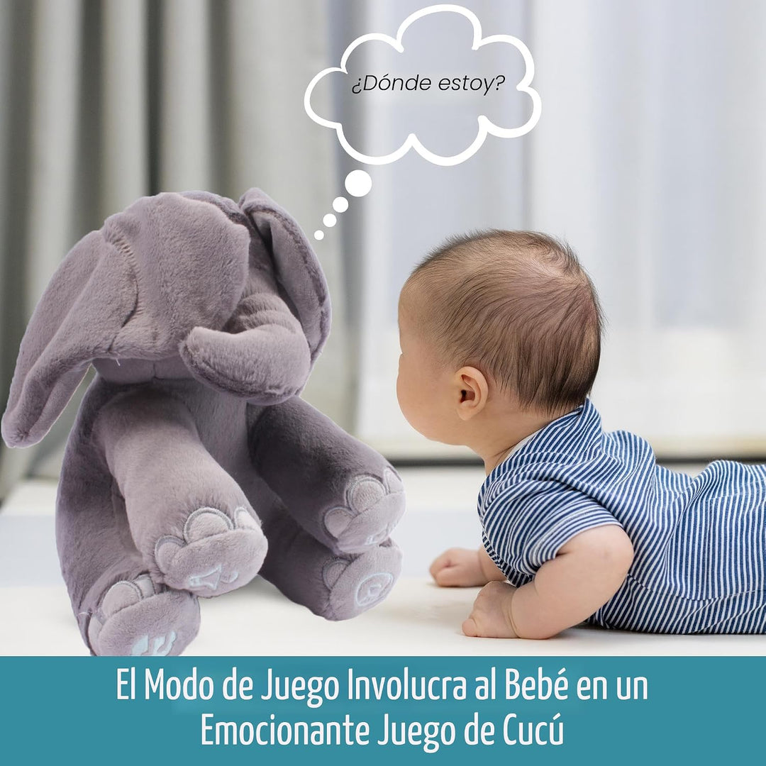 Dimple Emery Peek A Boo Elefante de juguete, peluche interactivo de...