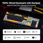 MechLands Aula S500 - Teclado mecánico con cable para juegos, Negro&gris