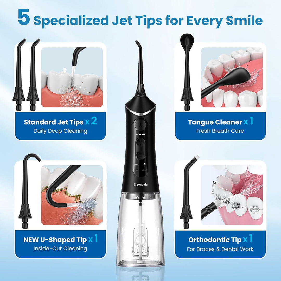 Maynovia Irrigador dental inalámbrico para dientes, irrigador oral...
